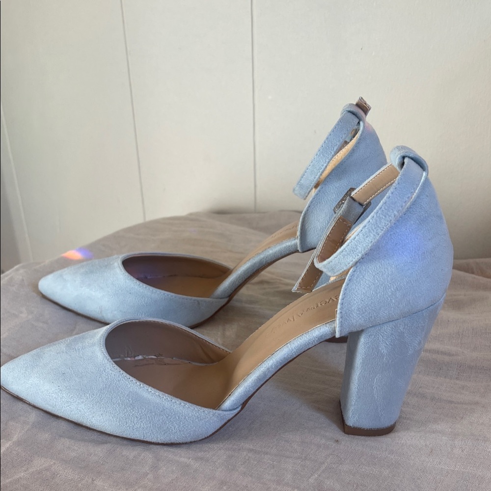 Light Blue Suede Heels